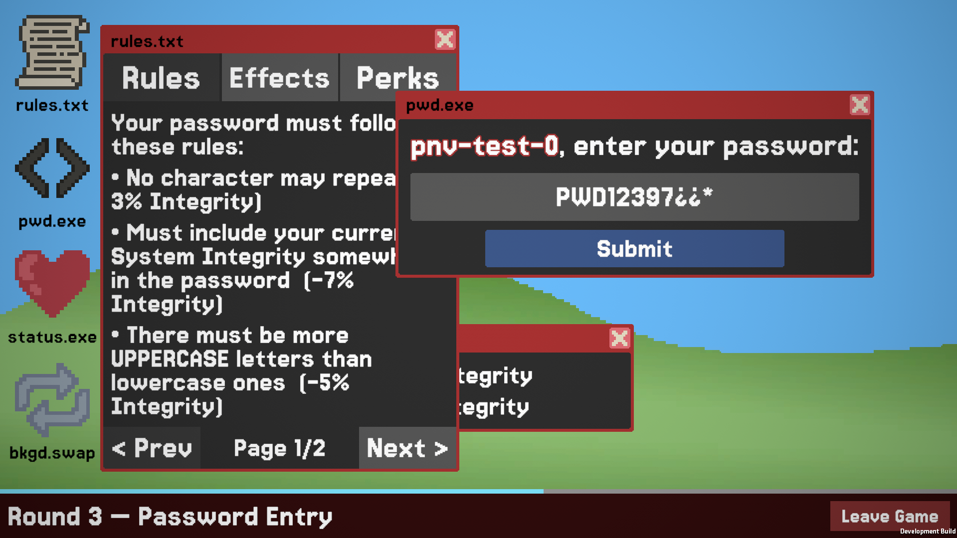 Password Not Valid