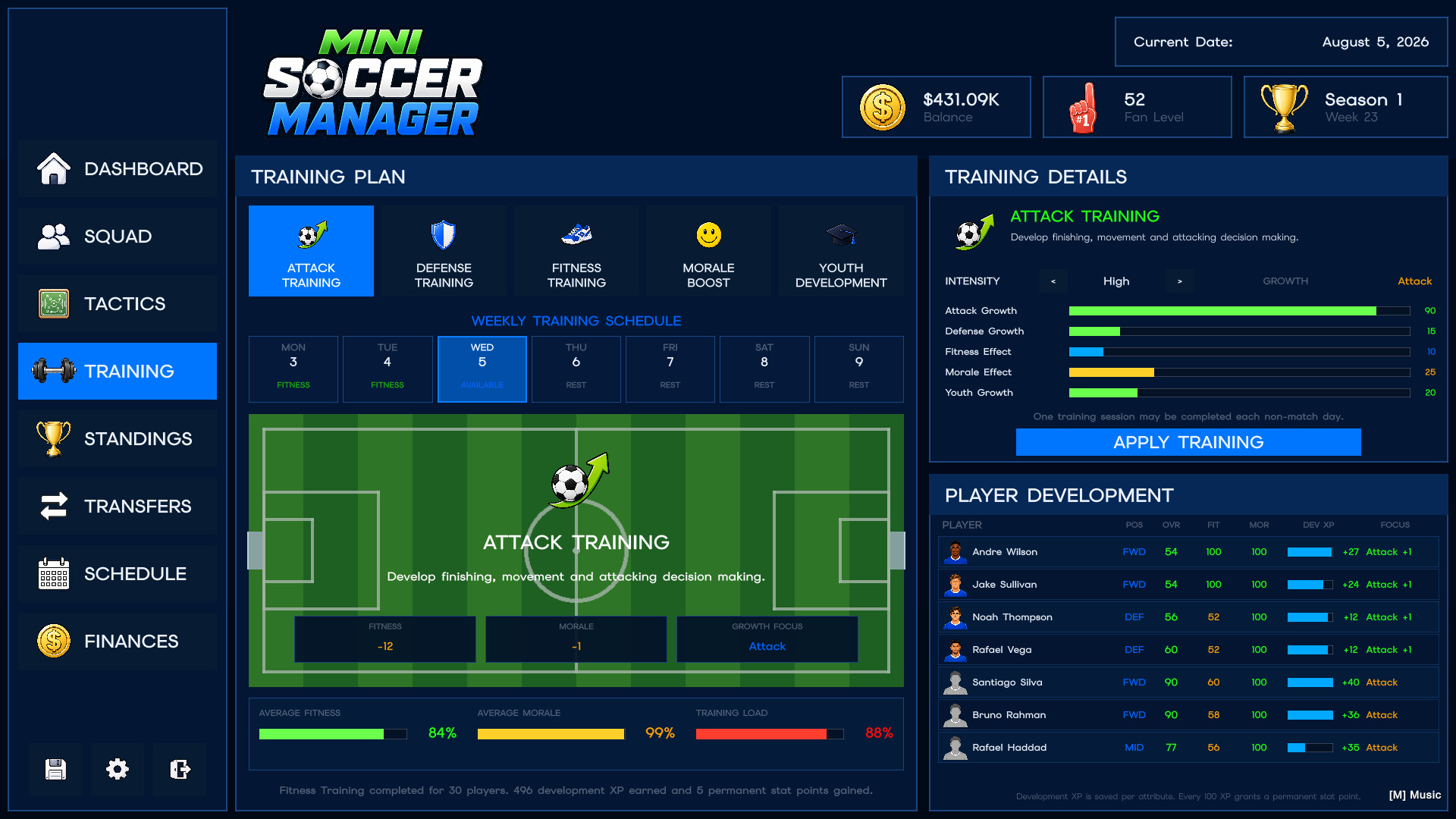 Mini Soccer Manager