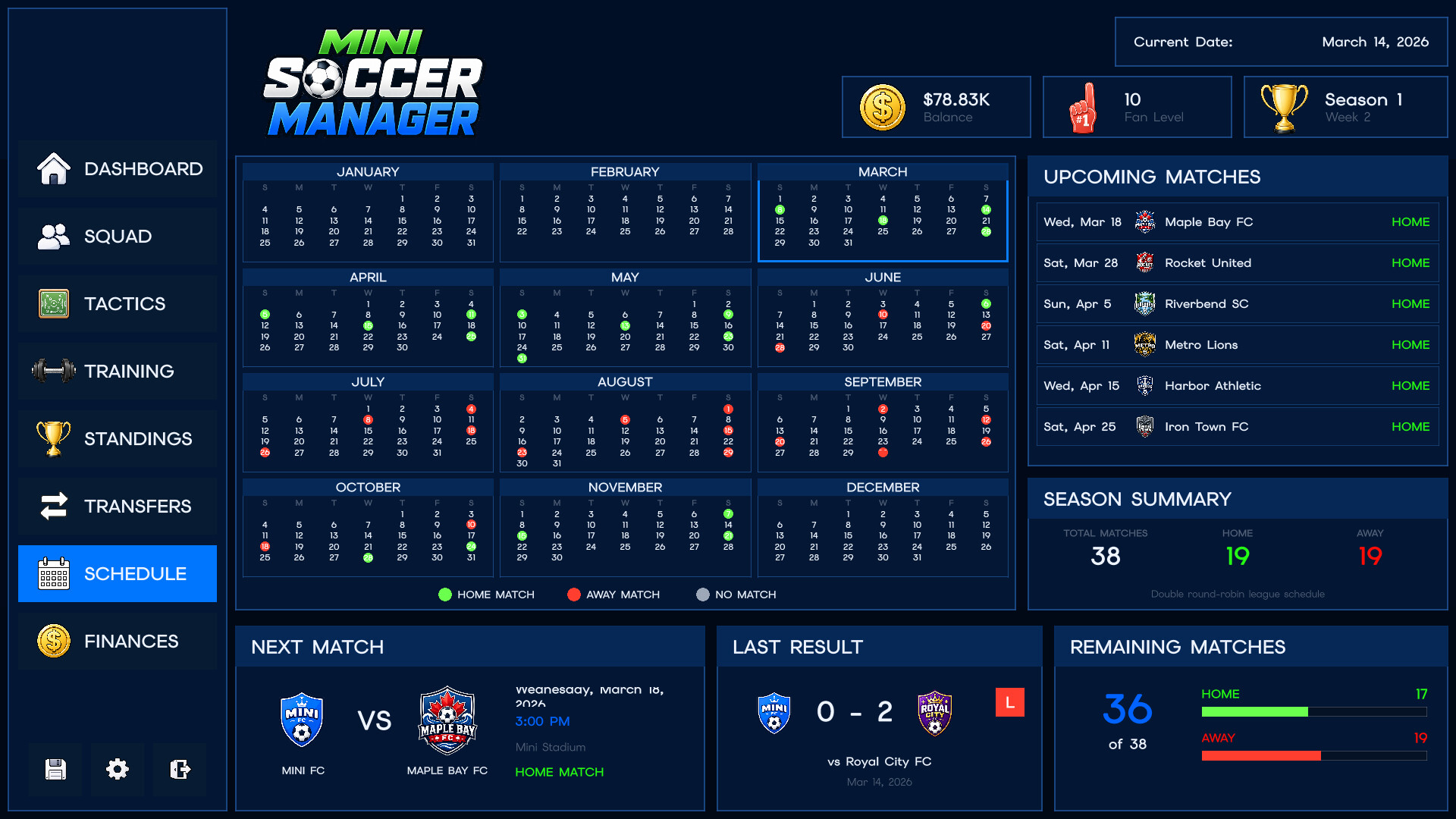 Mini Soccer Manager