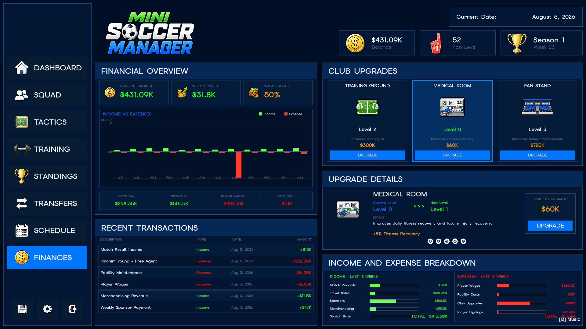 Mini Soccer Manager