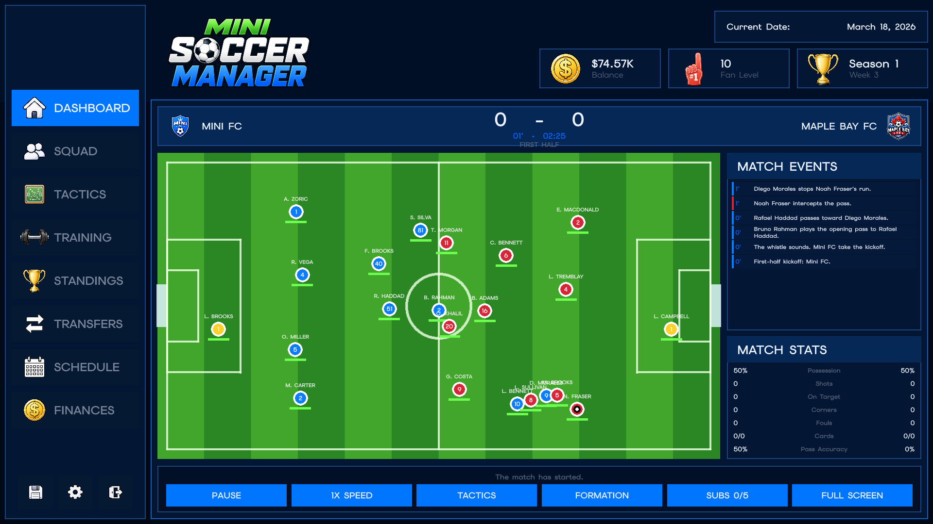 Mini Soccer Manager