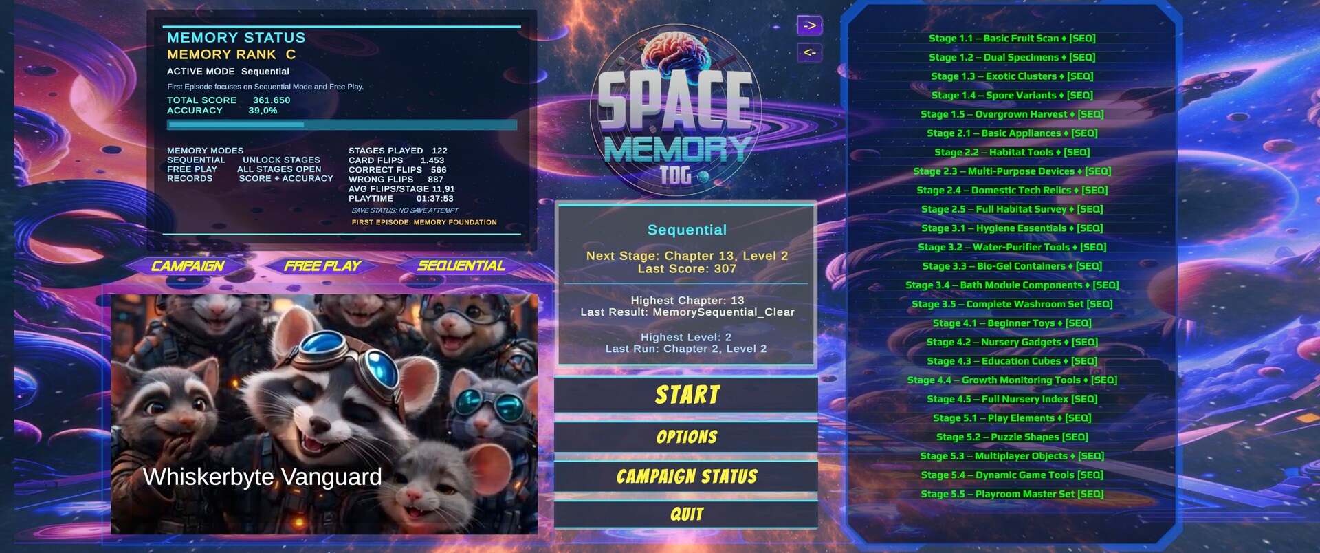 Space Memory TDG