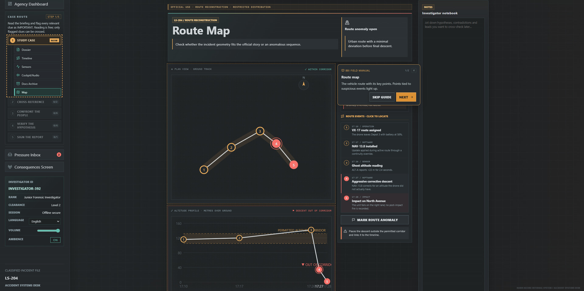 Accident Investigator Simulator: Black Box