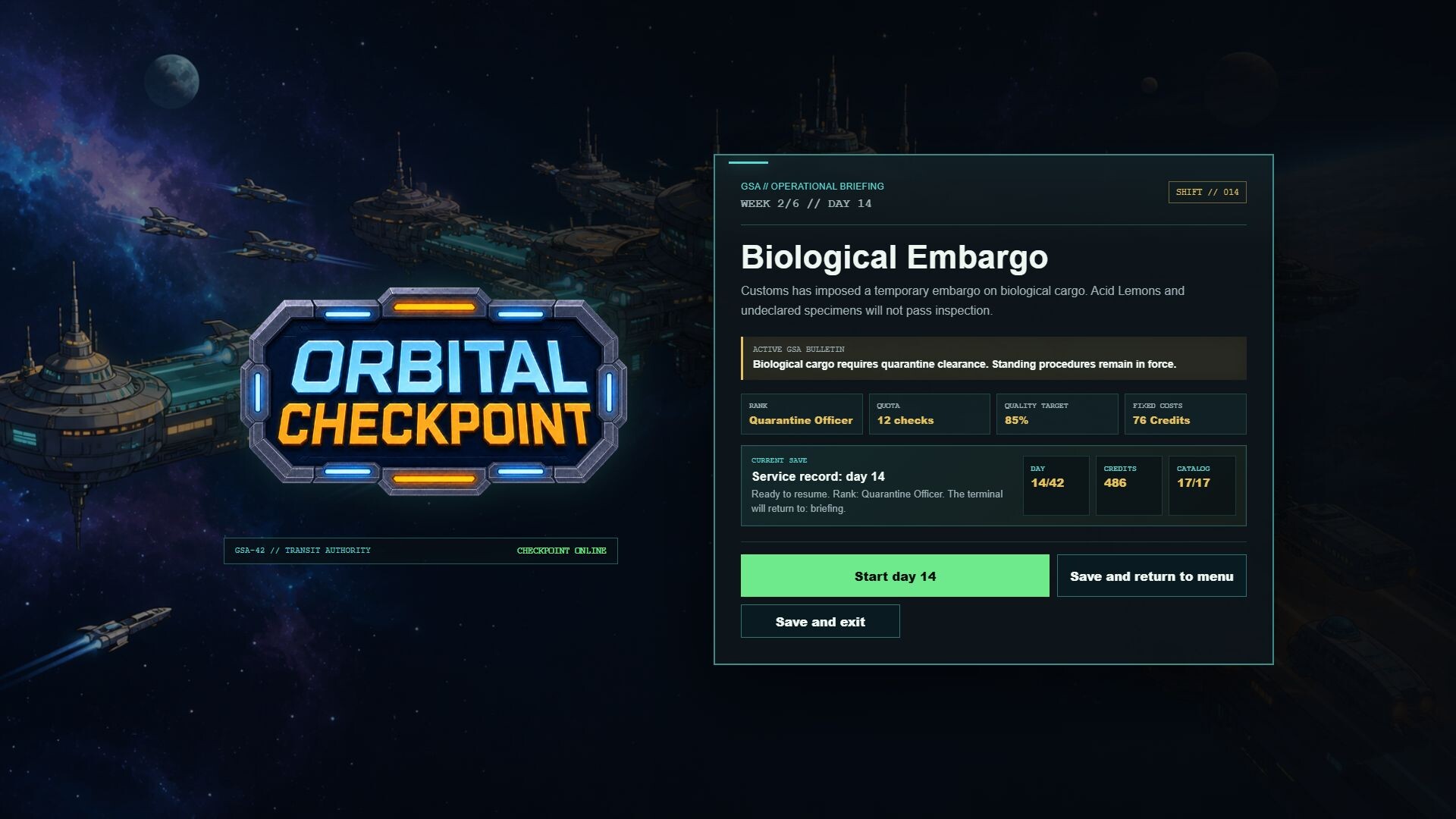 Orbital Checkpoint