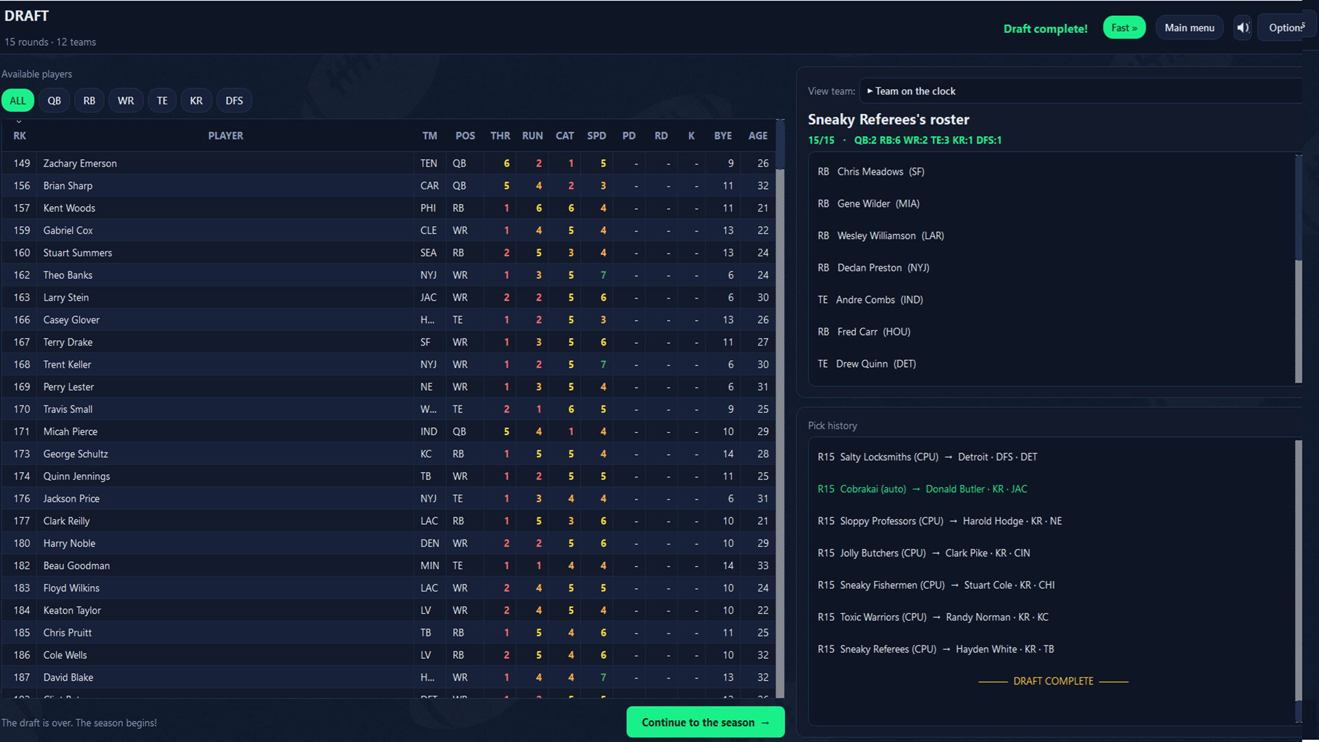 ReDraft: The Fantasy Football Simulator
