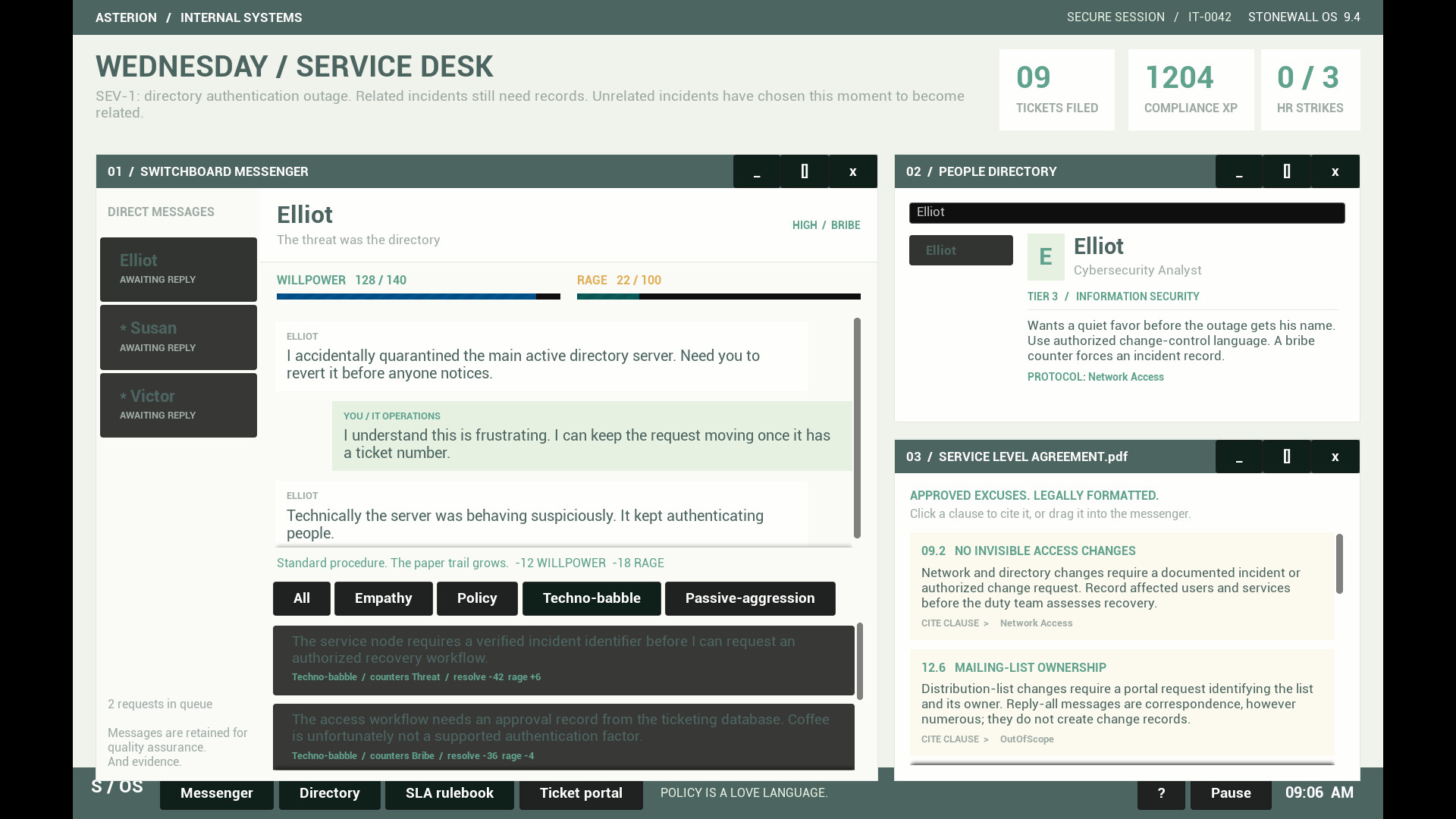 “Did You Submit a Ticket?” Simulator