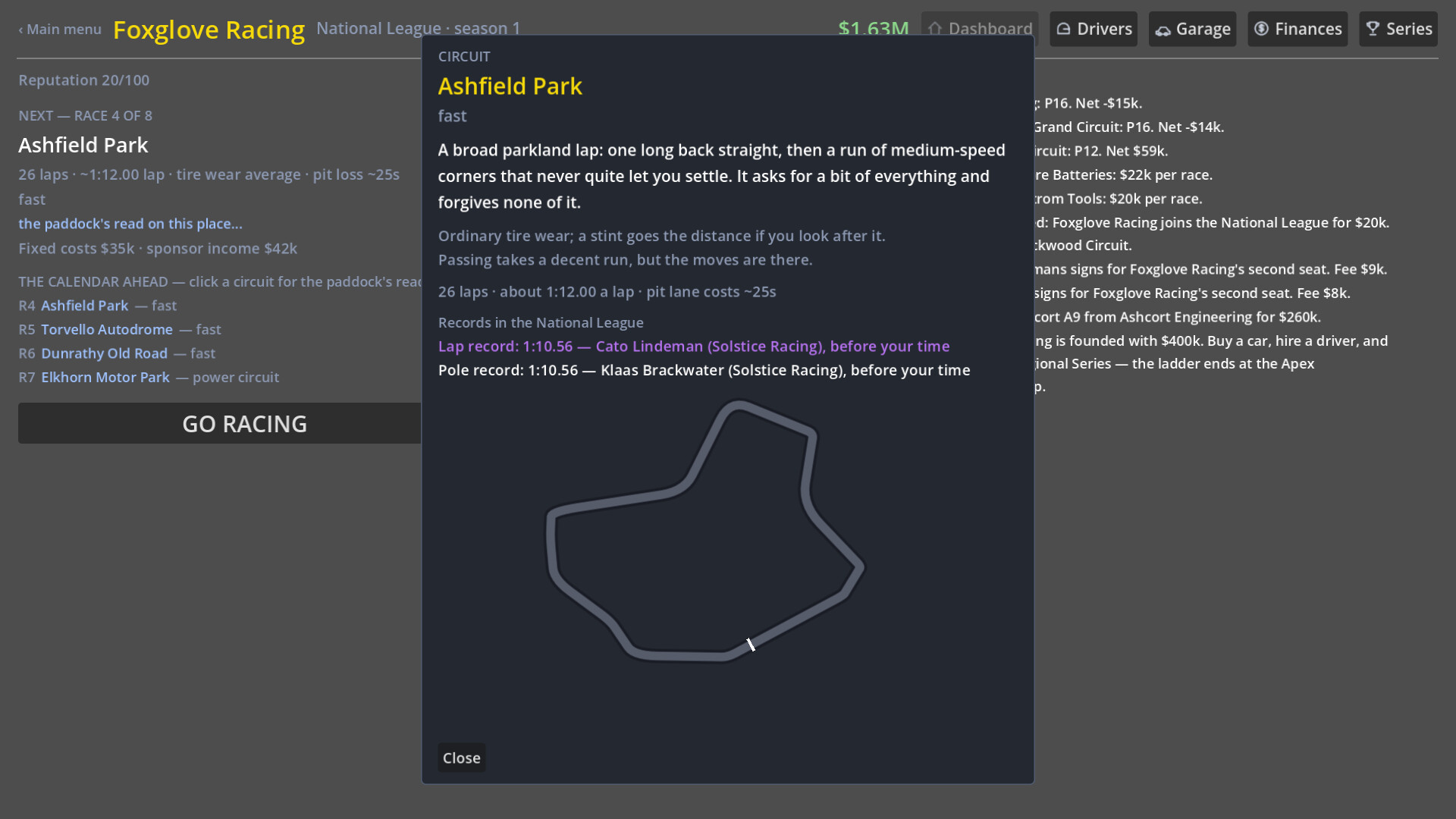 Backmarkers: A Racing Management Sim