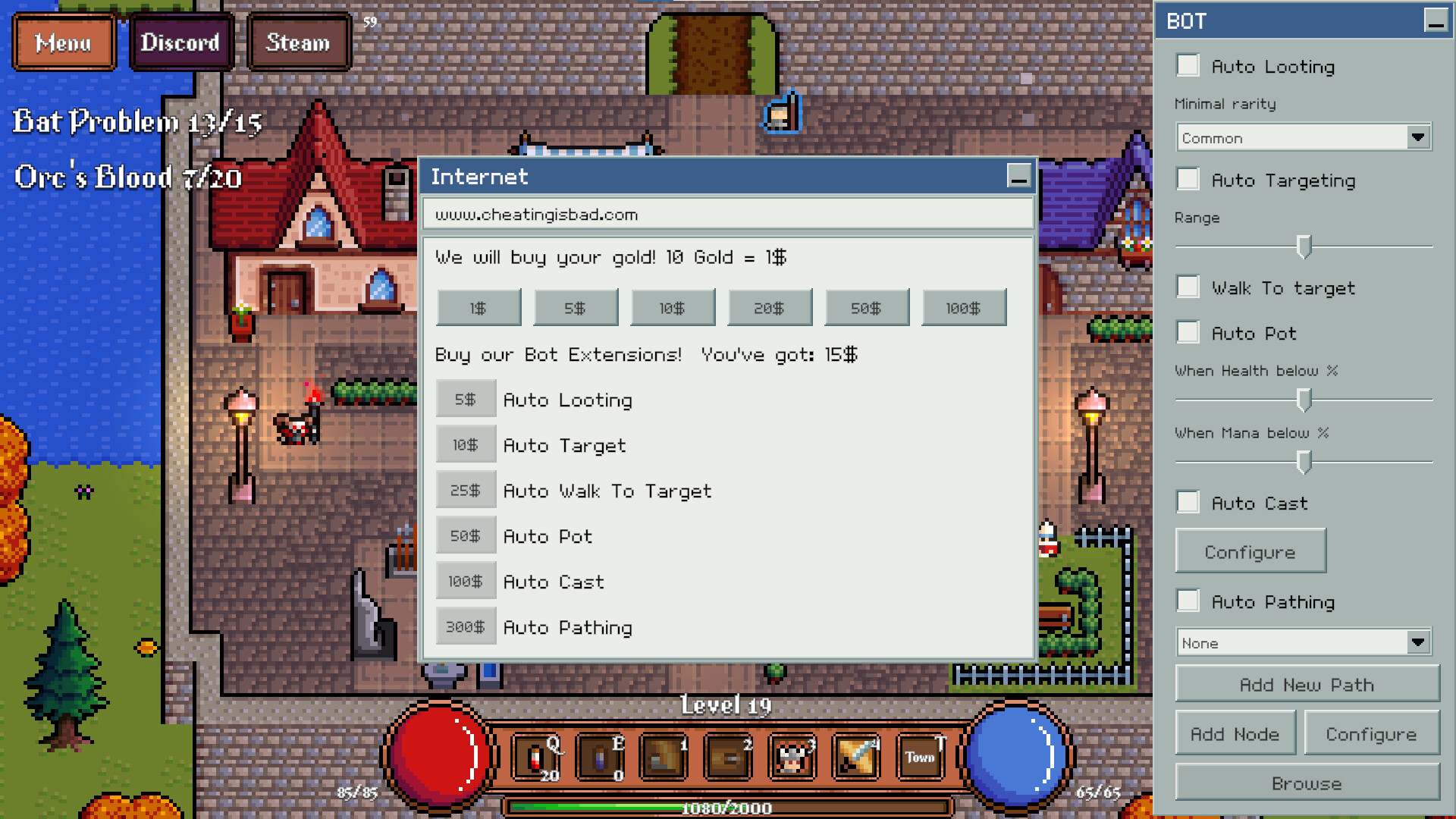 Game About Botting in an MMORPG