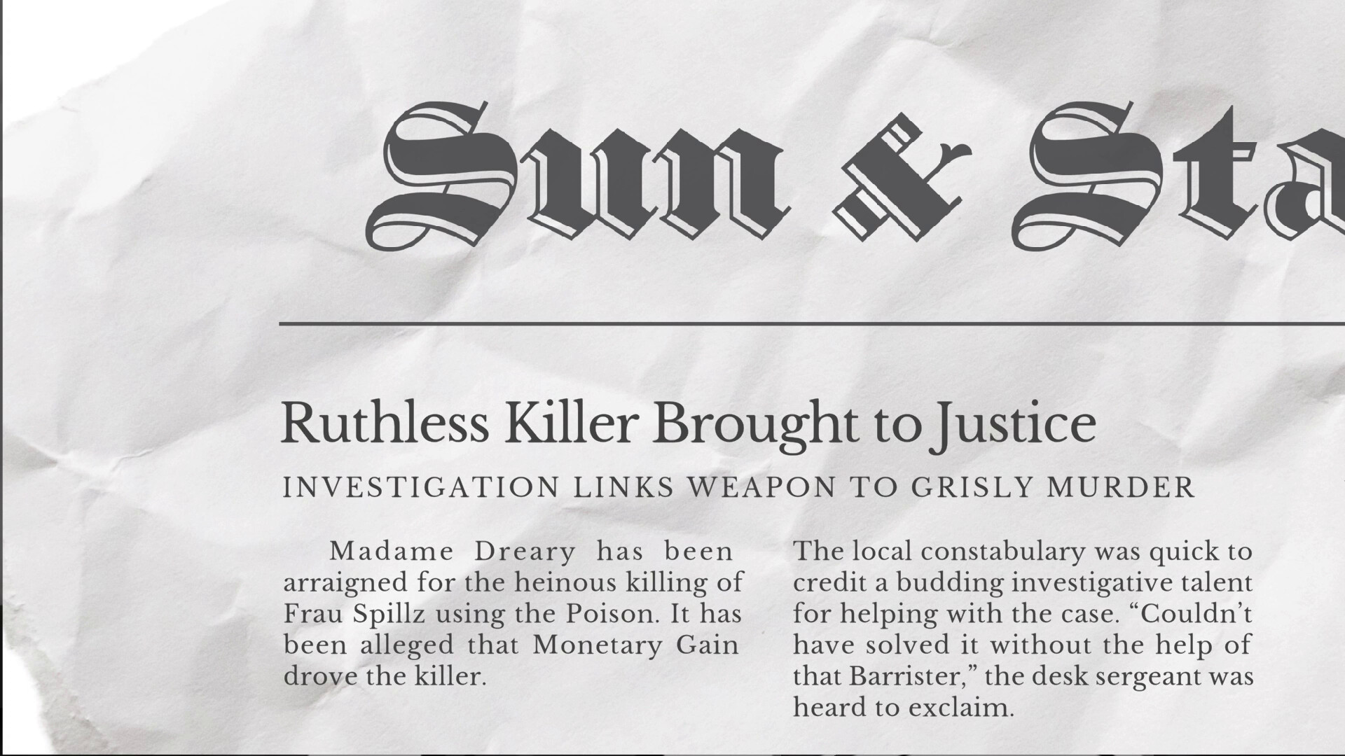 A Matter of Murder: Second Stab