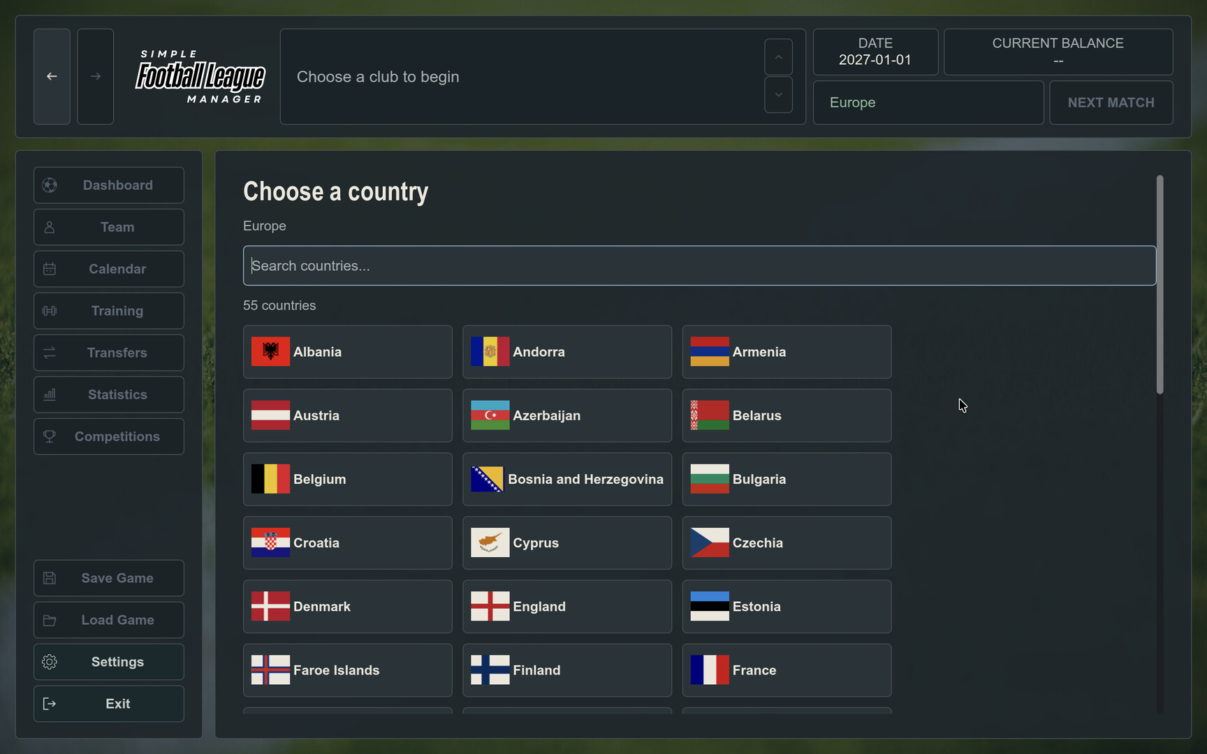 Simple Football League Manager