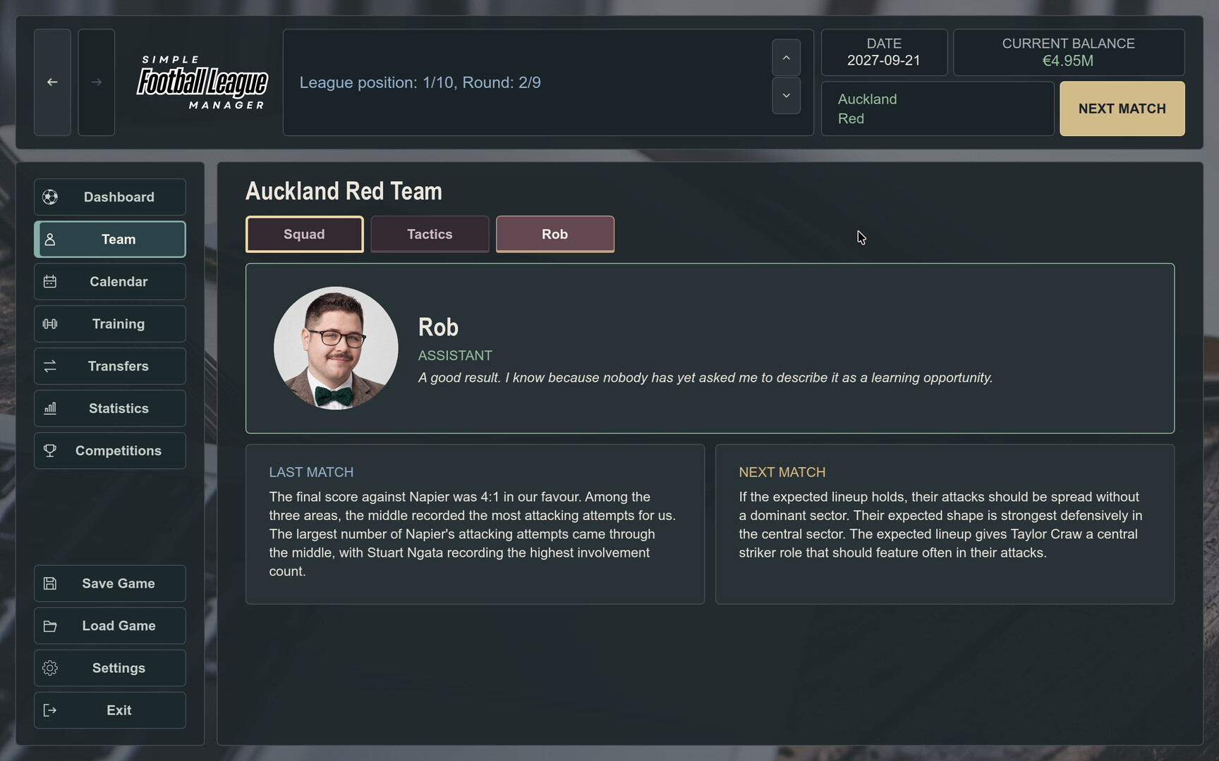 Simple Football League Manager
