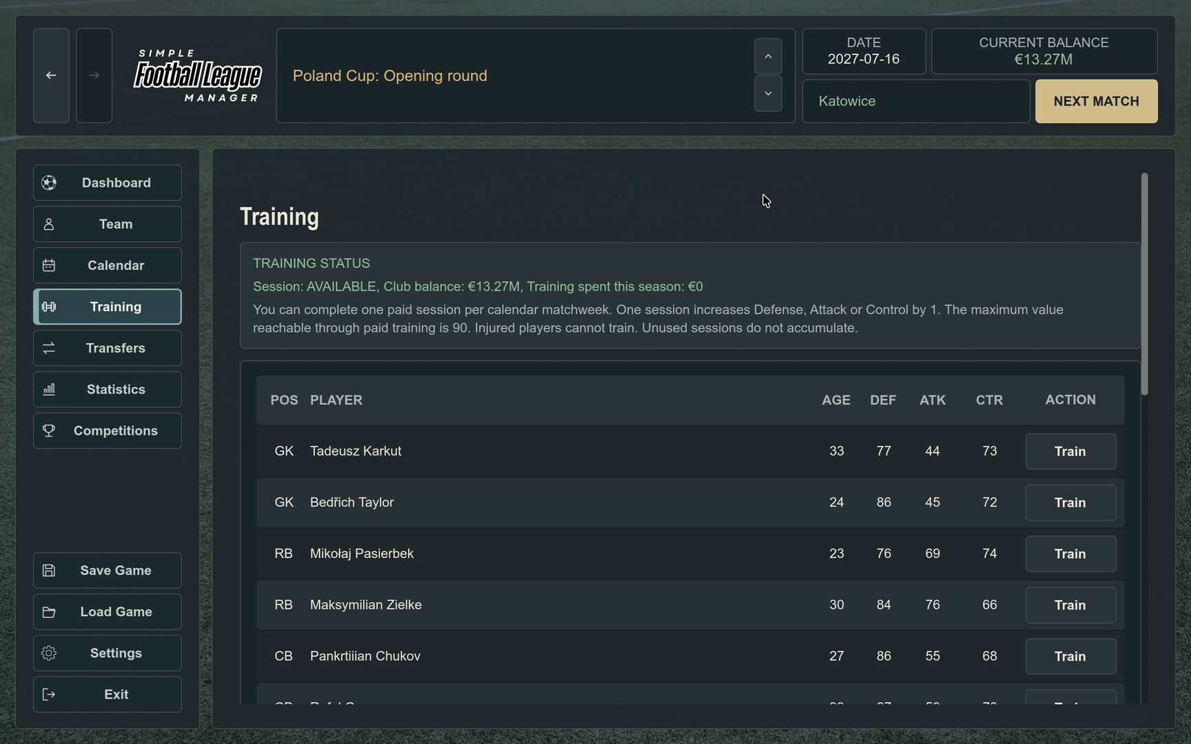 Simple Football League Manager