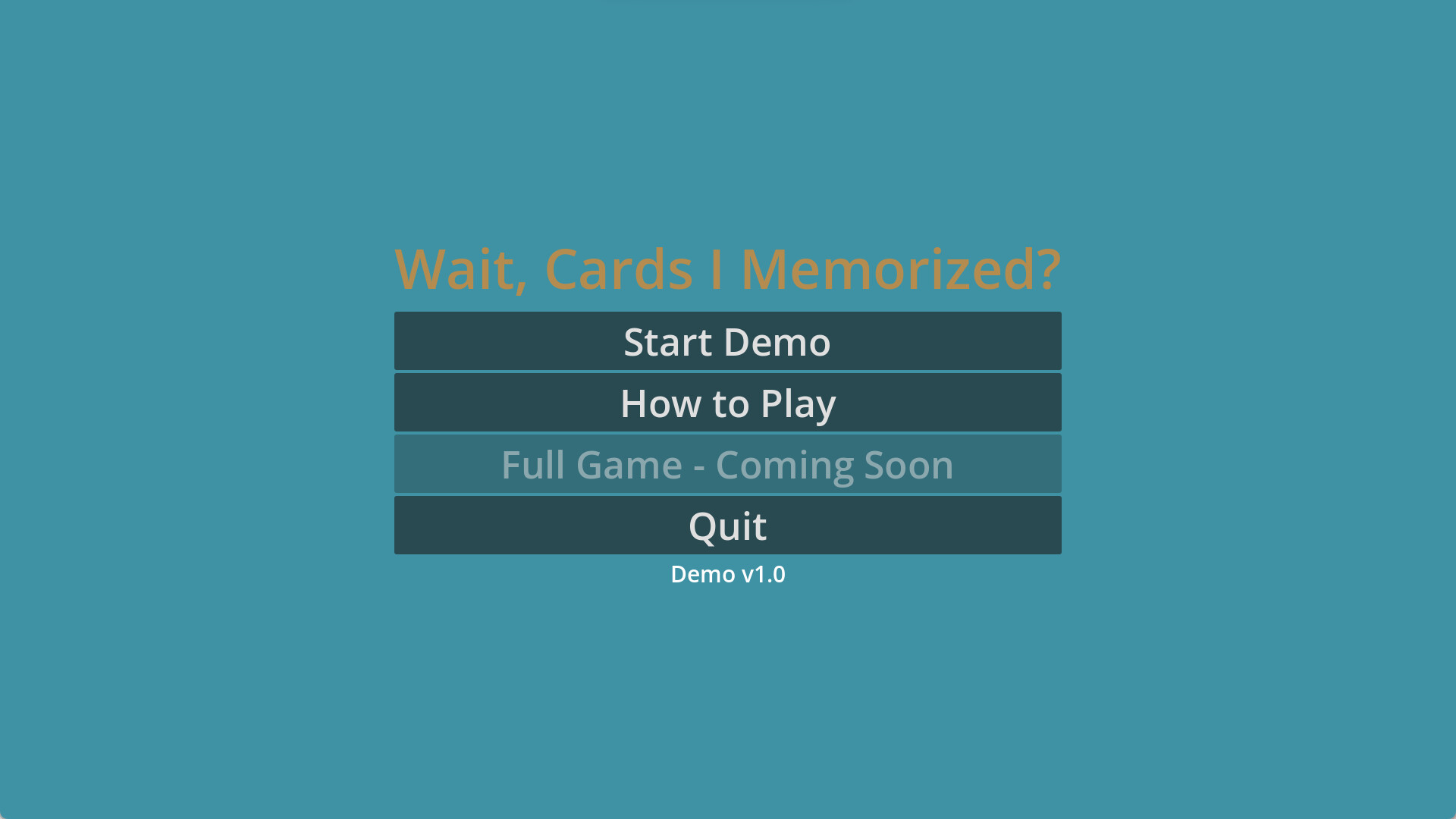 Wait, Cards I Memorized?