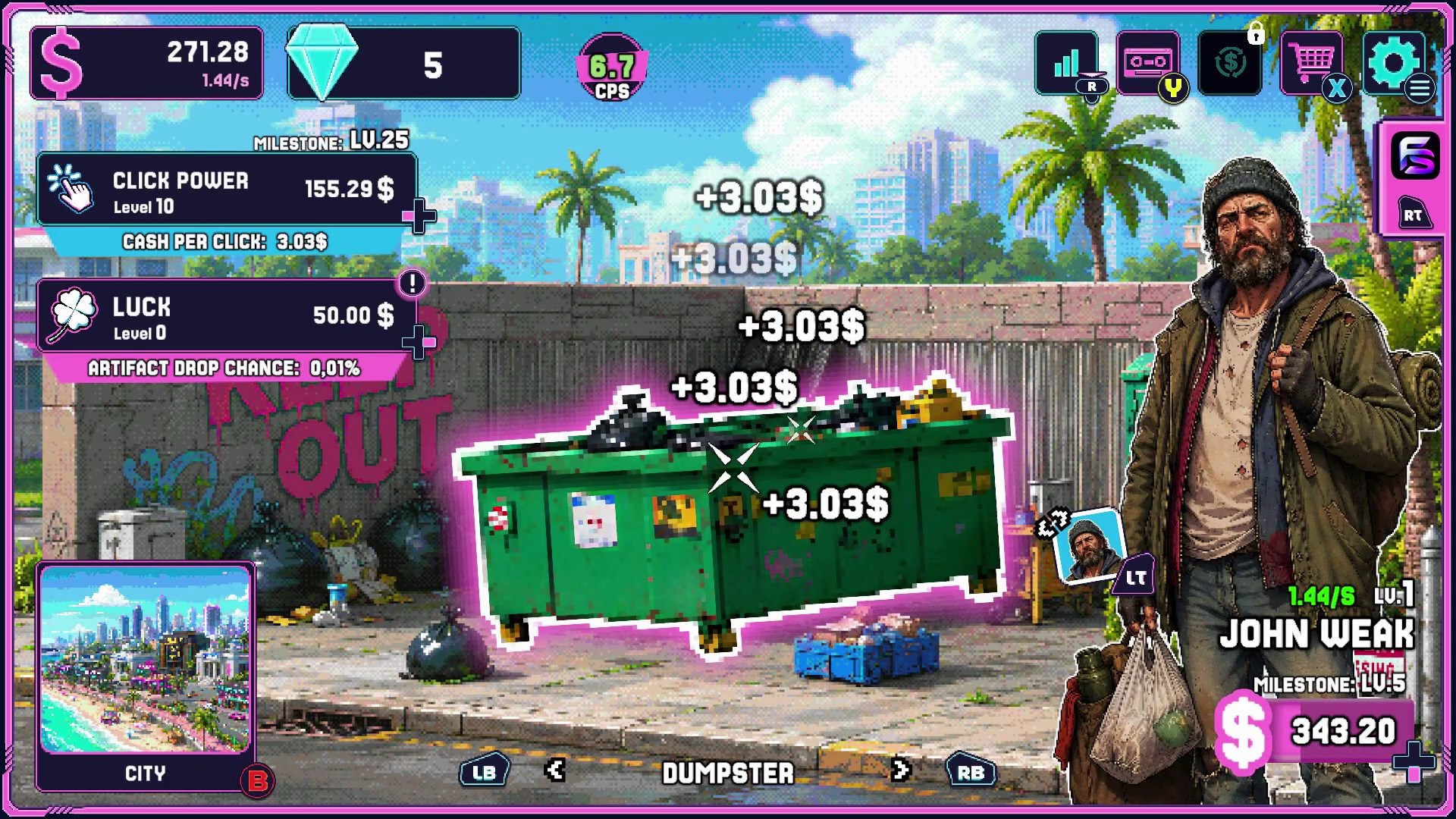 QUTAS67: Qubic Ultimate Tap Adventure Simulator 2067