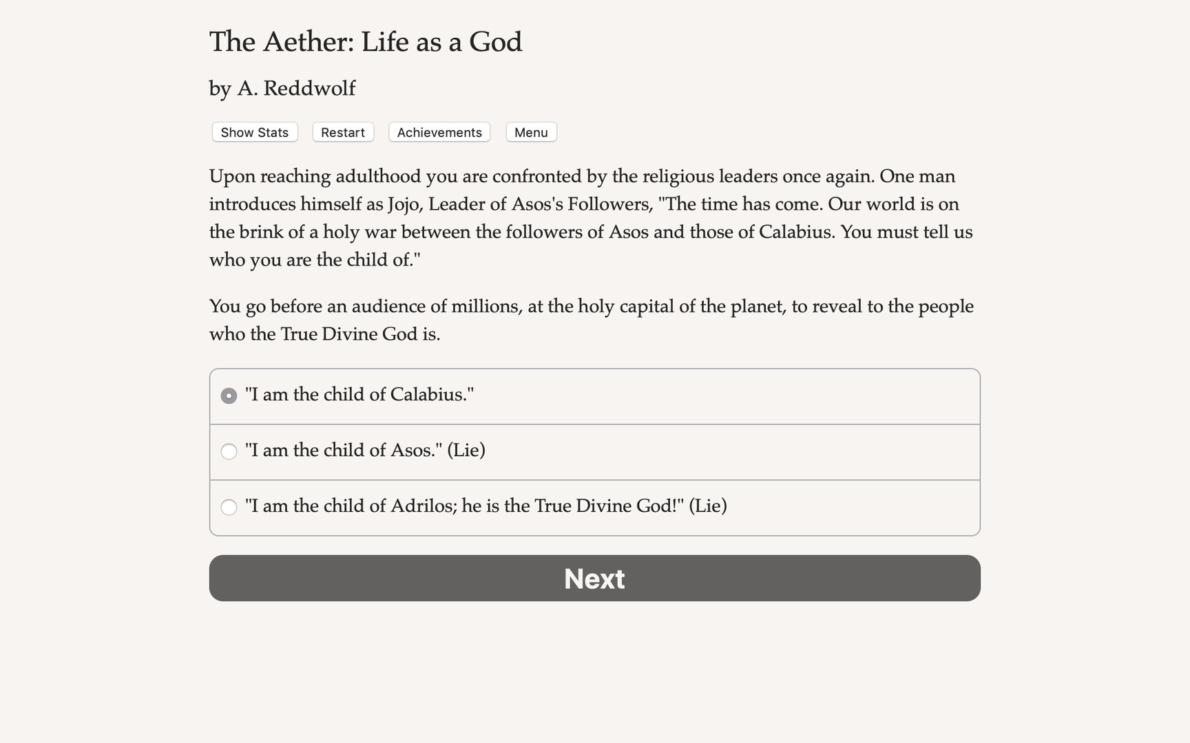 The Aether: Life as a God