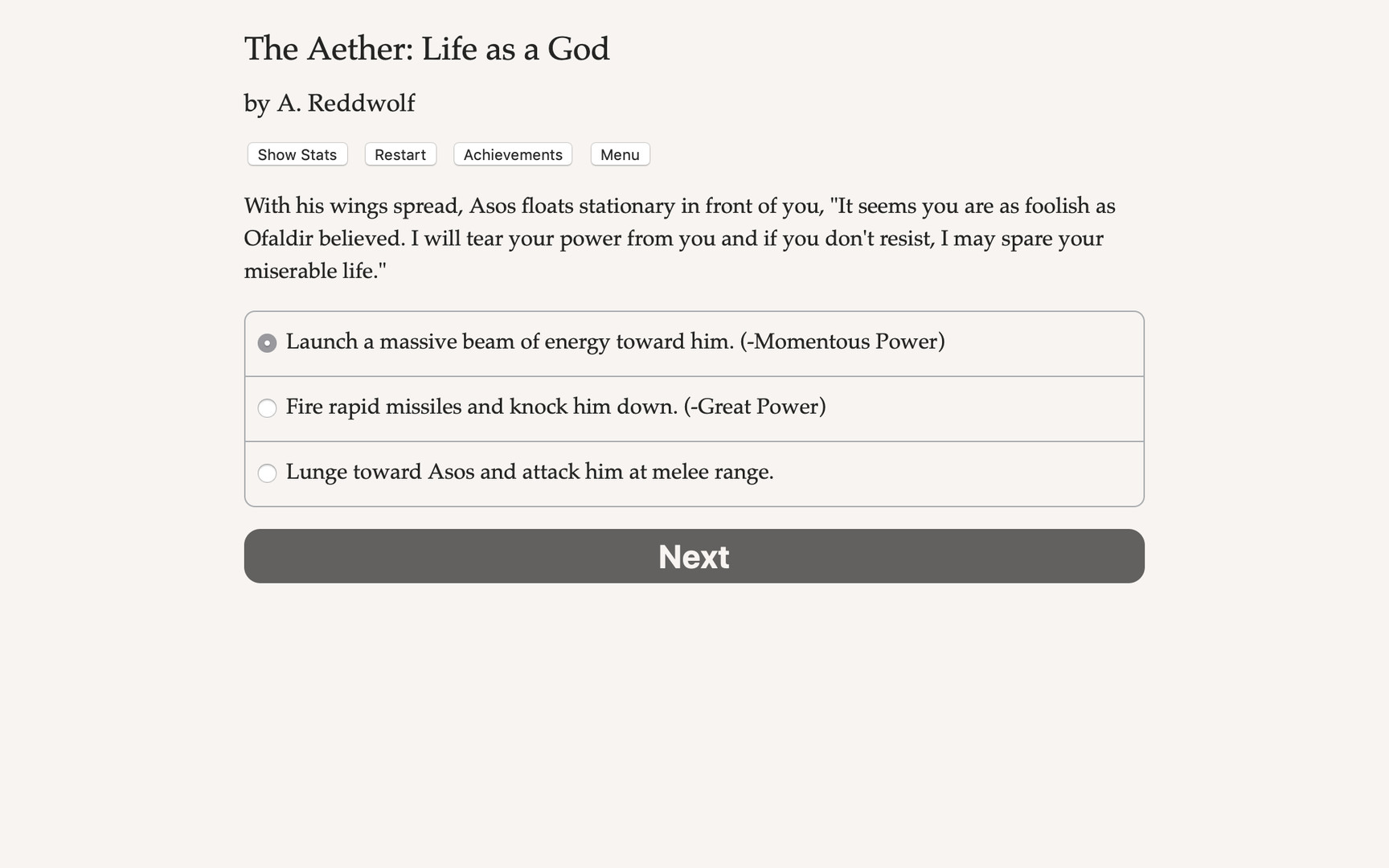 The Aether: Life as a God