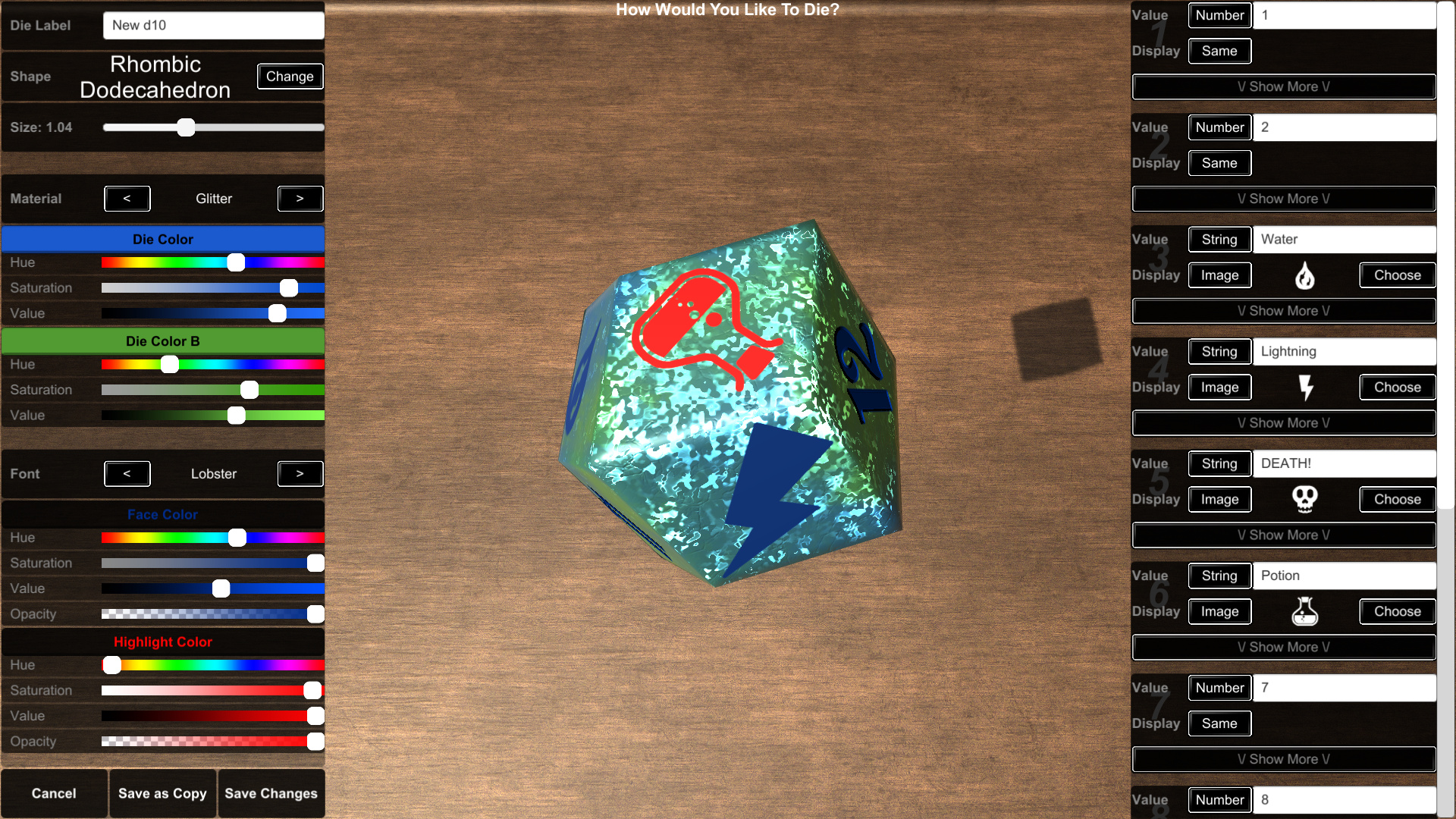 Sophie’s Dice