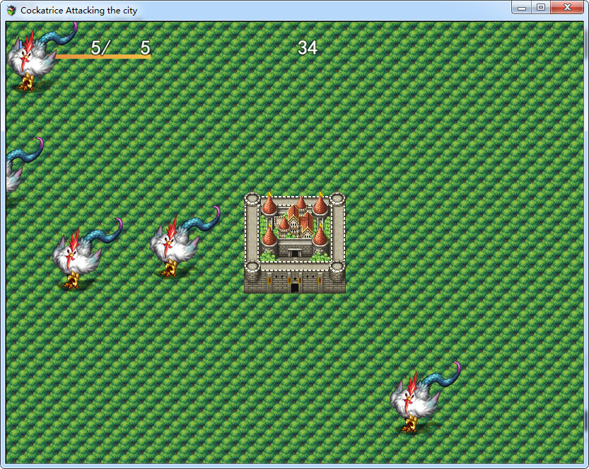 Cockatrice Attacking the city