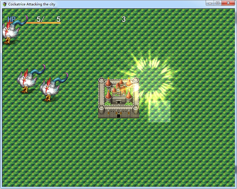 Cockatrice Attacking the city