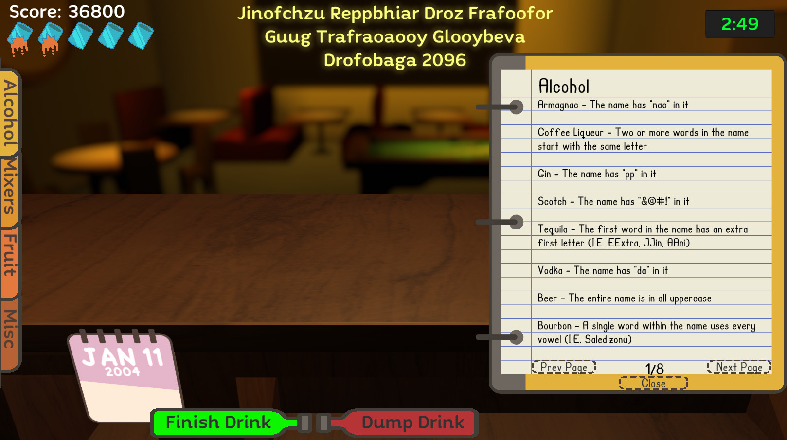 Uh Oh Bartender