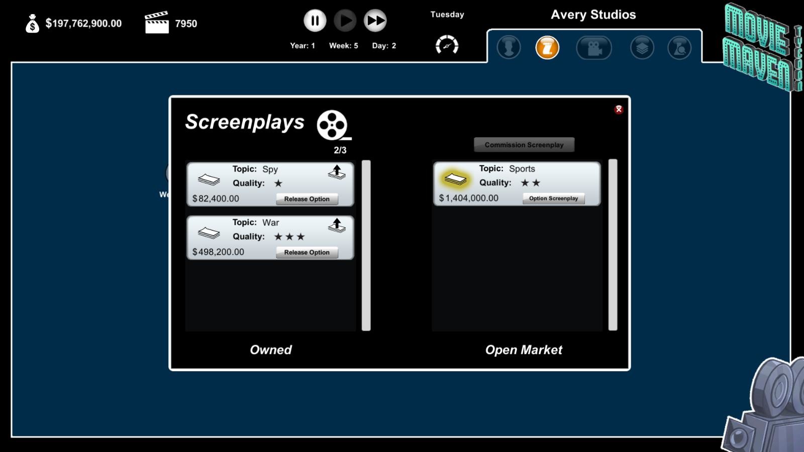 Movie Maven: A Tycoon Game