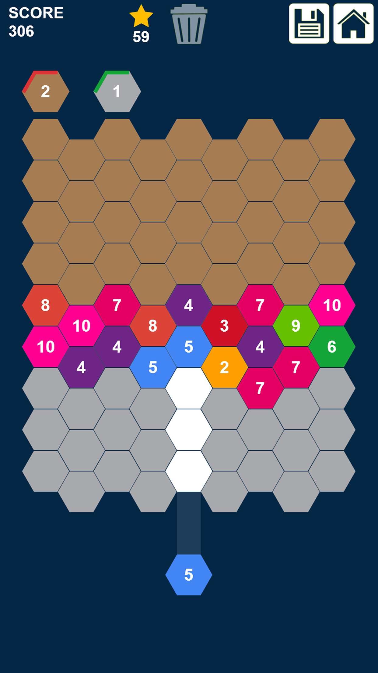 Hexa Attack Puzzle: Shoot n Merge Numbers
