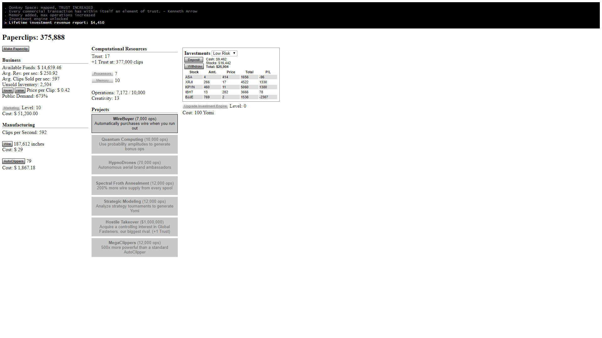 Universal Paperclips