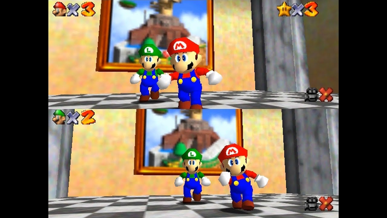 Super Mario 64 Splitscreen Multiplayer