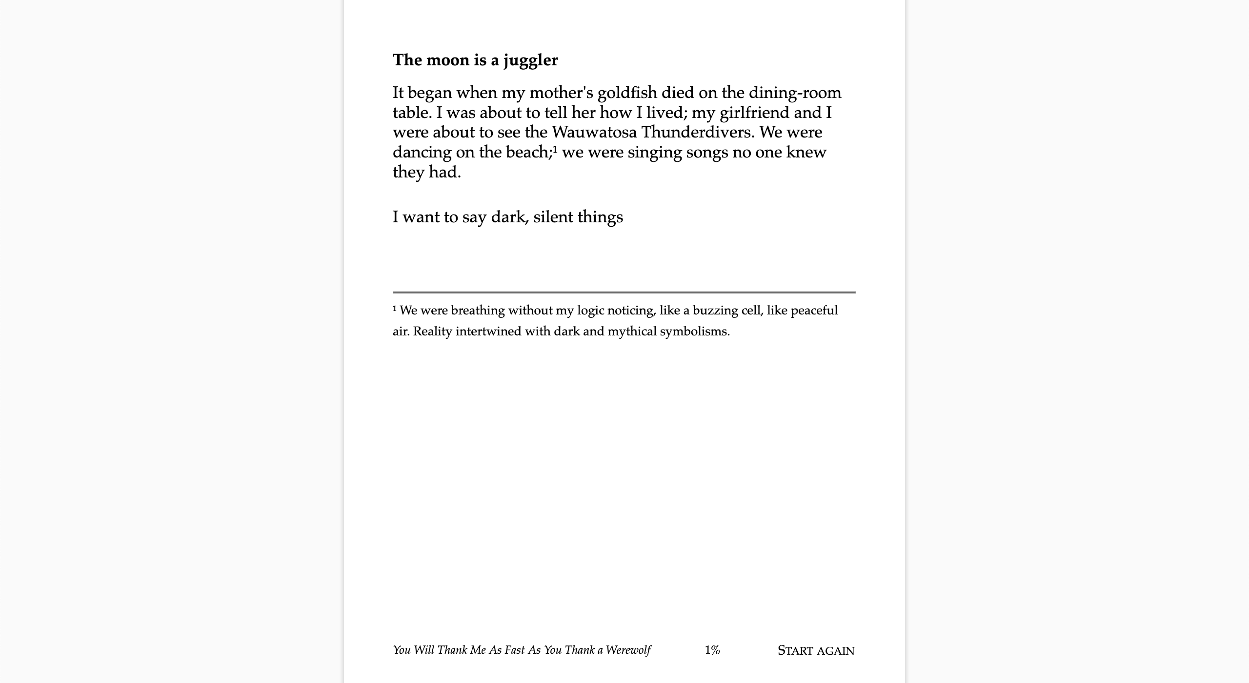 You Will Thank Me as Fast as You Thank a Werewolf