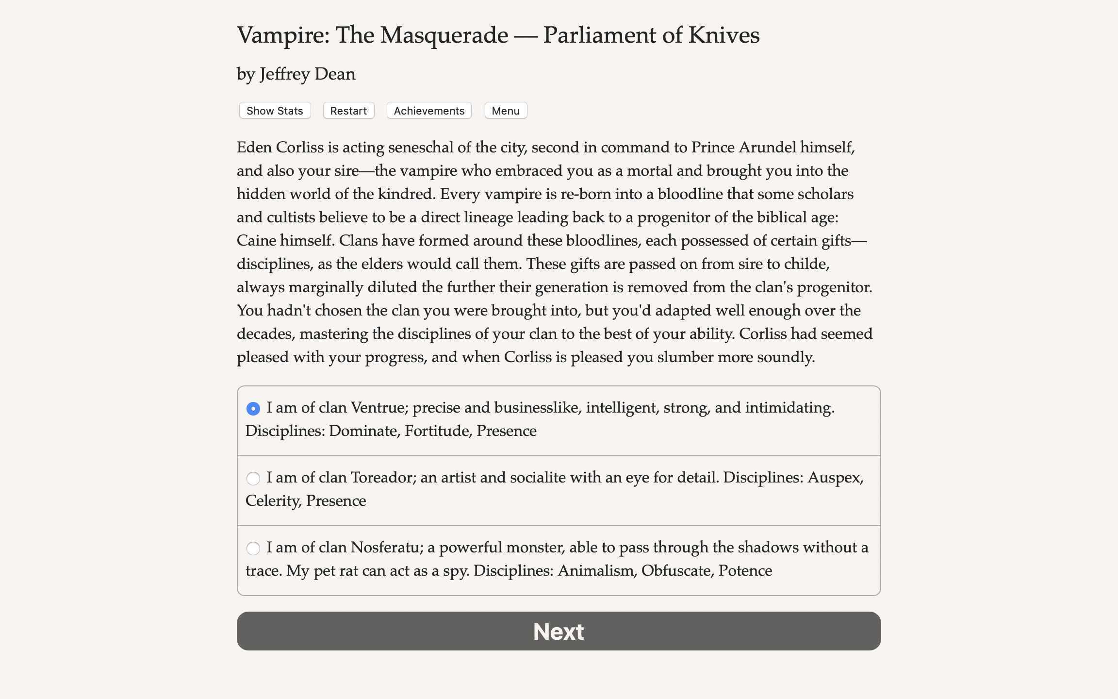 Vampire: The Masquerade – Parliament of Knives