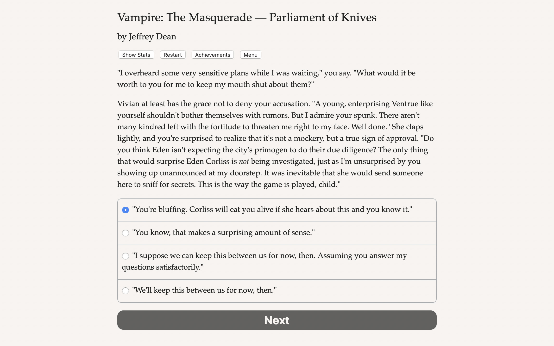 Vampire: The Masquerade – Parliament of Knives