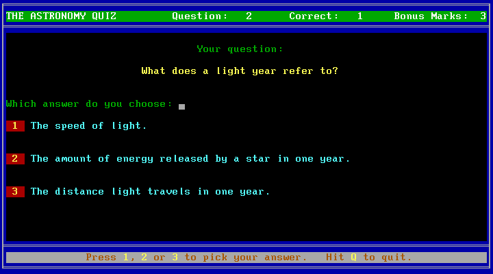 The Astronomy Quiz