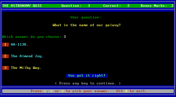 The Astronomy Quiz