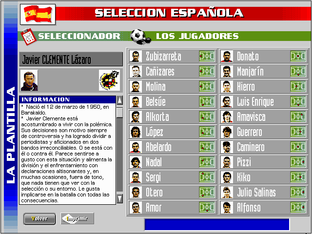 PC Selección Española de Fútbol Eurocopa ’96