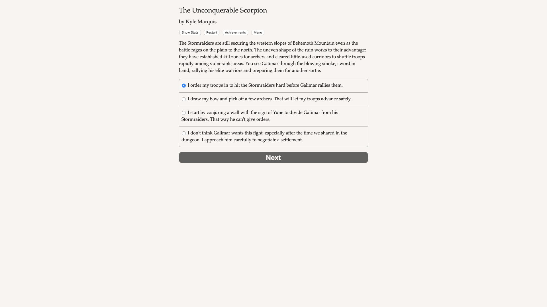 Pon Para and the Unconquerable Scorpion