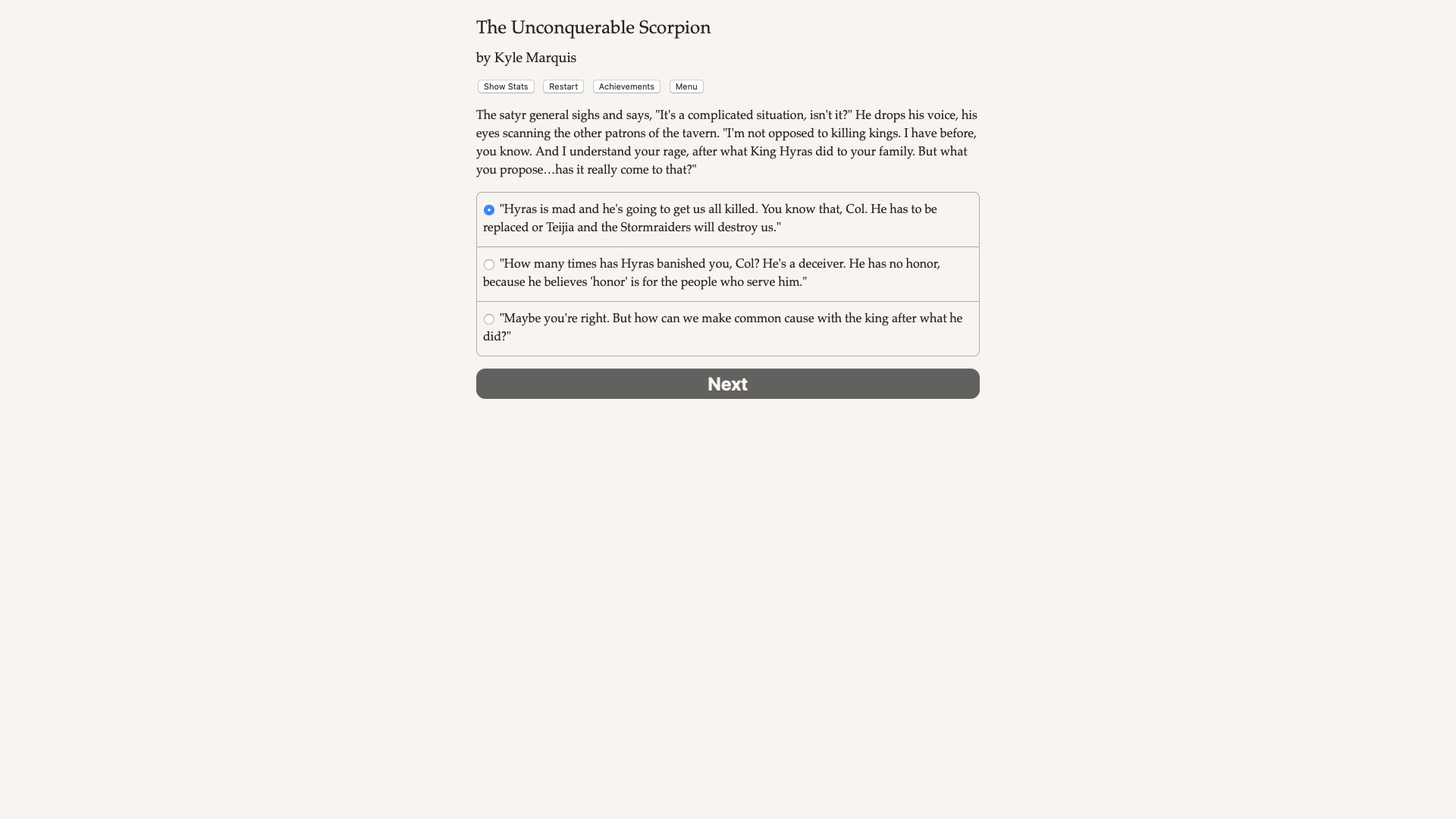 Pon Para and the Unconquerable Scorpion