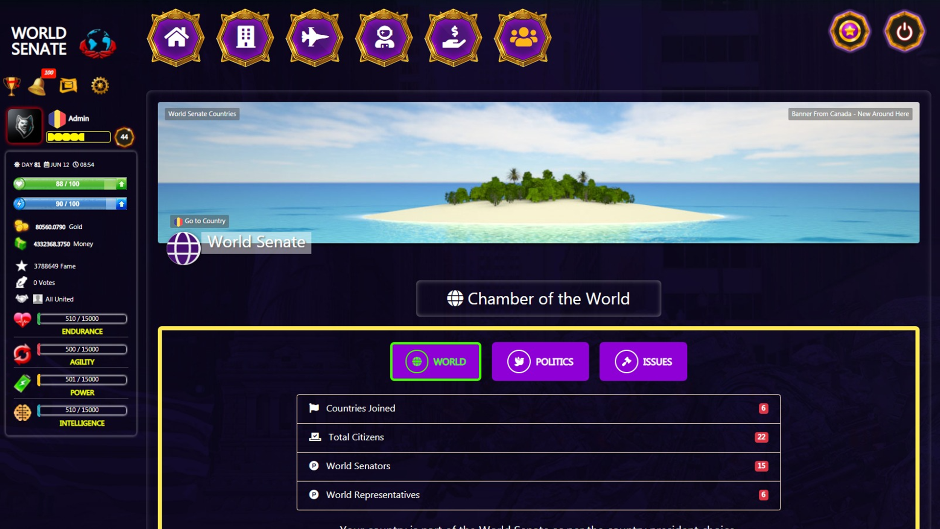 World Senate Game – Free Online Multiplayer Game