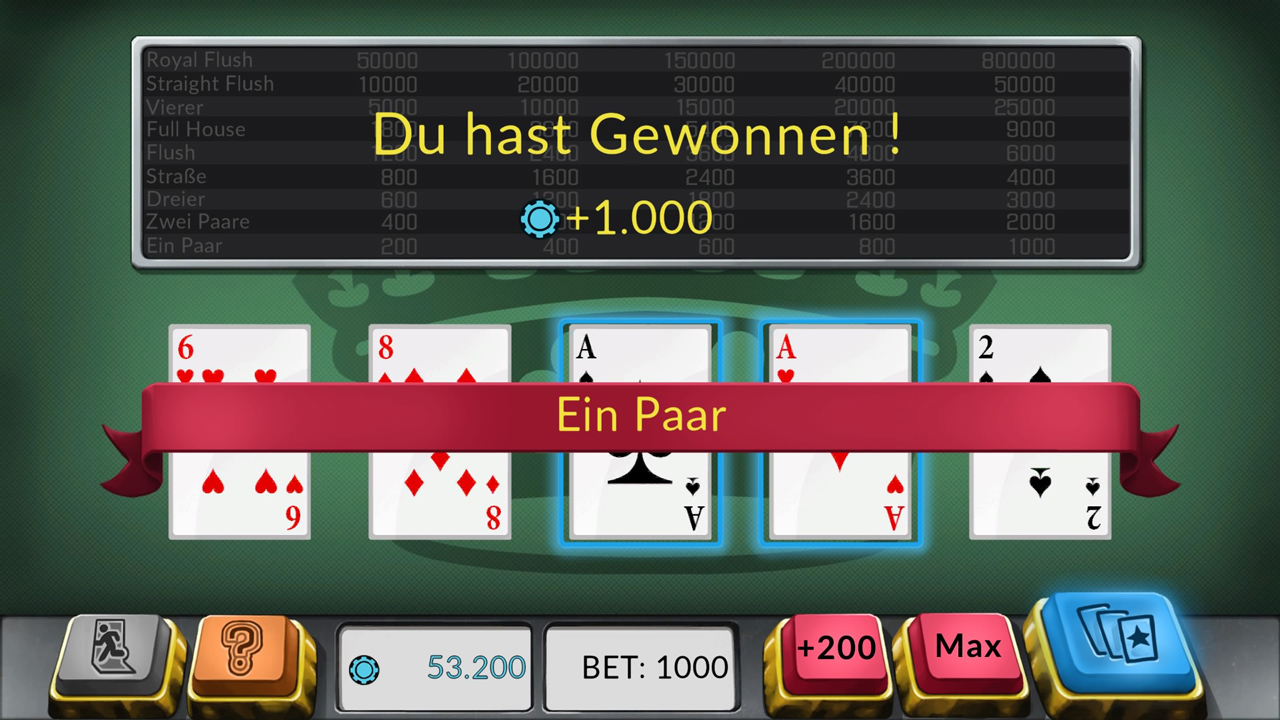 Four Kings: Video Poker