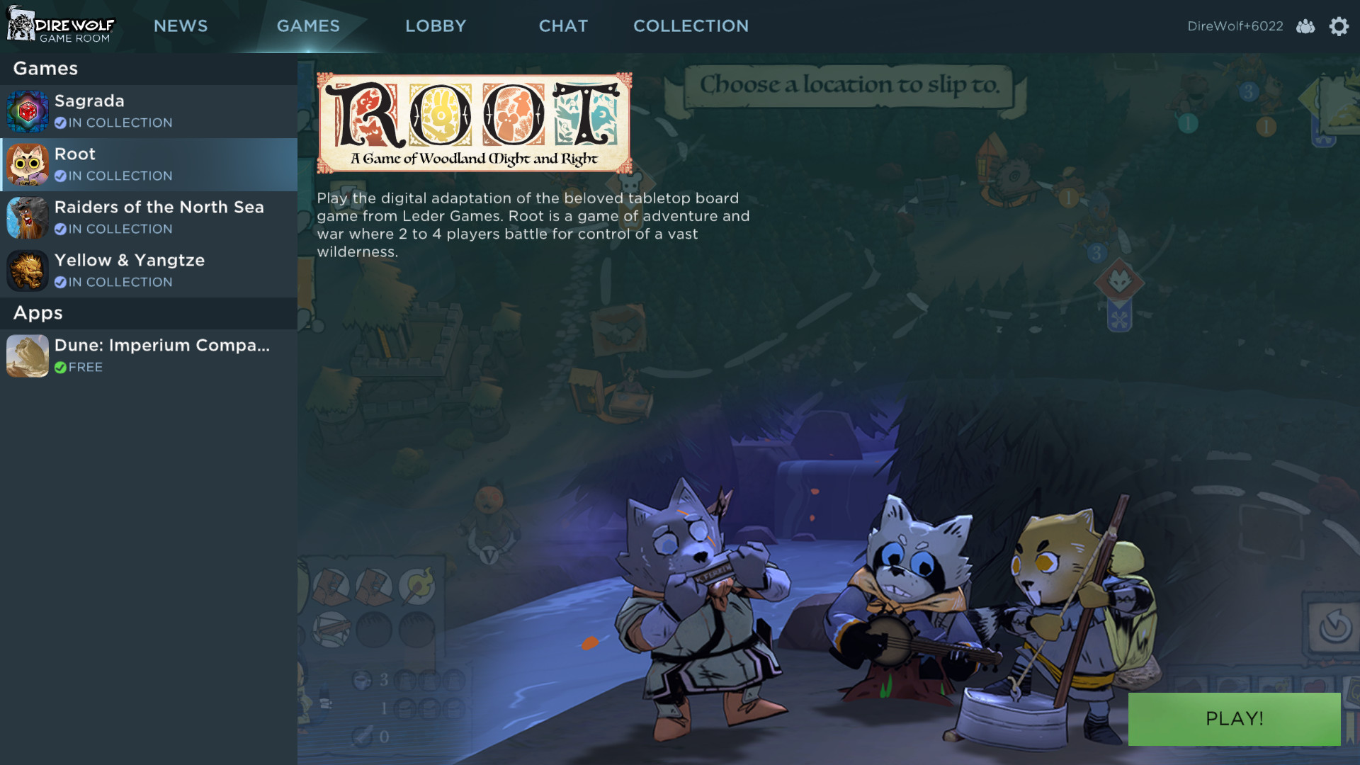 Dire Wolf Game Room