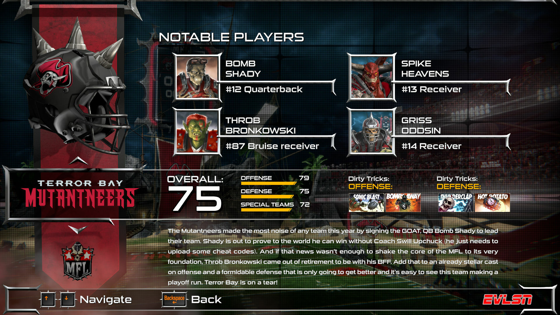 Mutant Football League: Terror Bay Mutantneers