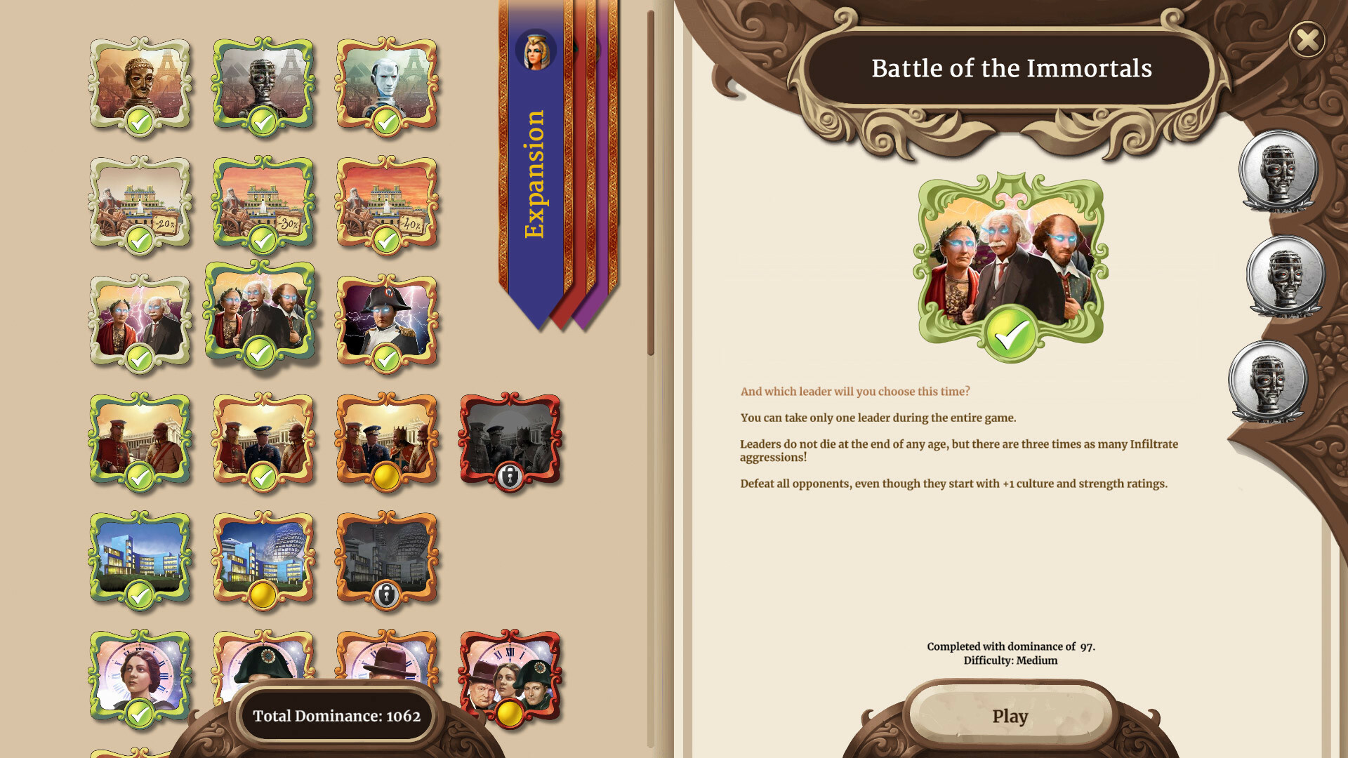 Through the Ages: New Leaders &amp; Wonders