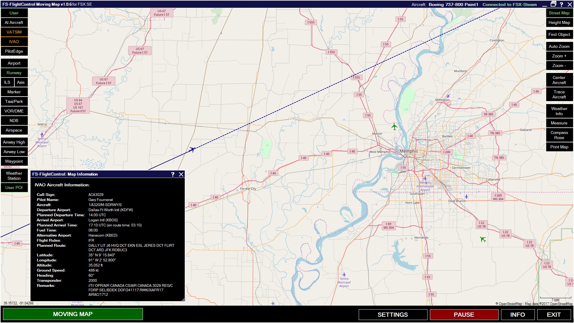 Microsoft Flight Simulator X: Steam Edition – Moving Map