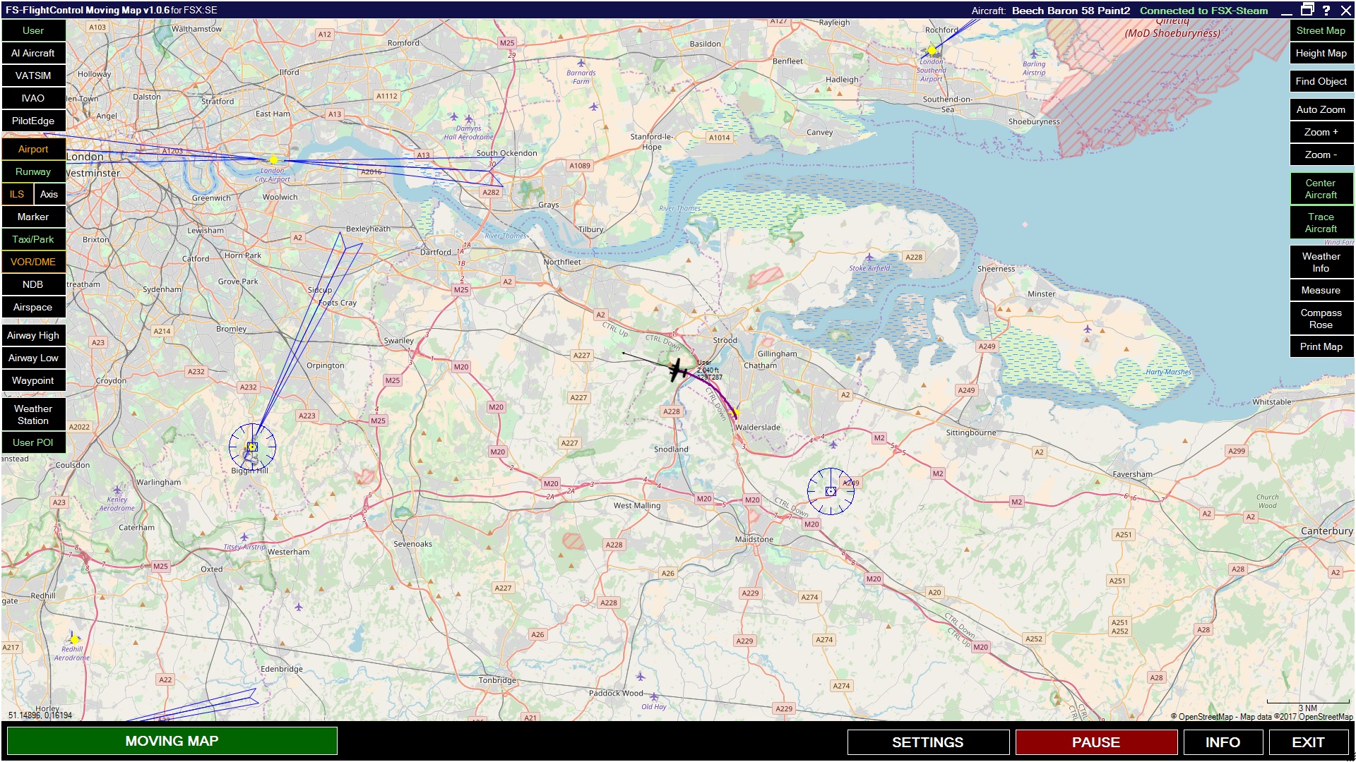 Microsoft Flight Simulator X: Steam Edition – Moving Map
