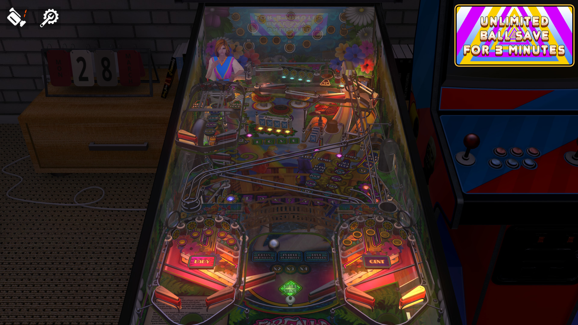 Zaccaria Pinball: Farfalla Deluxe Pinball Table