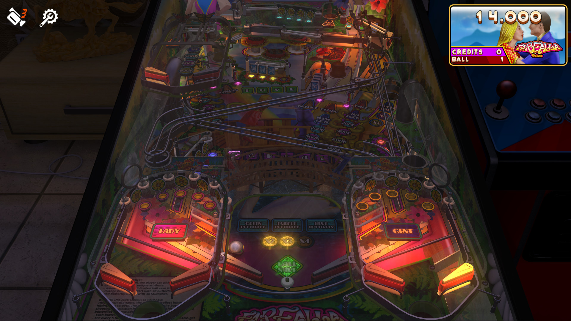 Zaccaria Pinball: Farfalla Deluxe Pinball Table