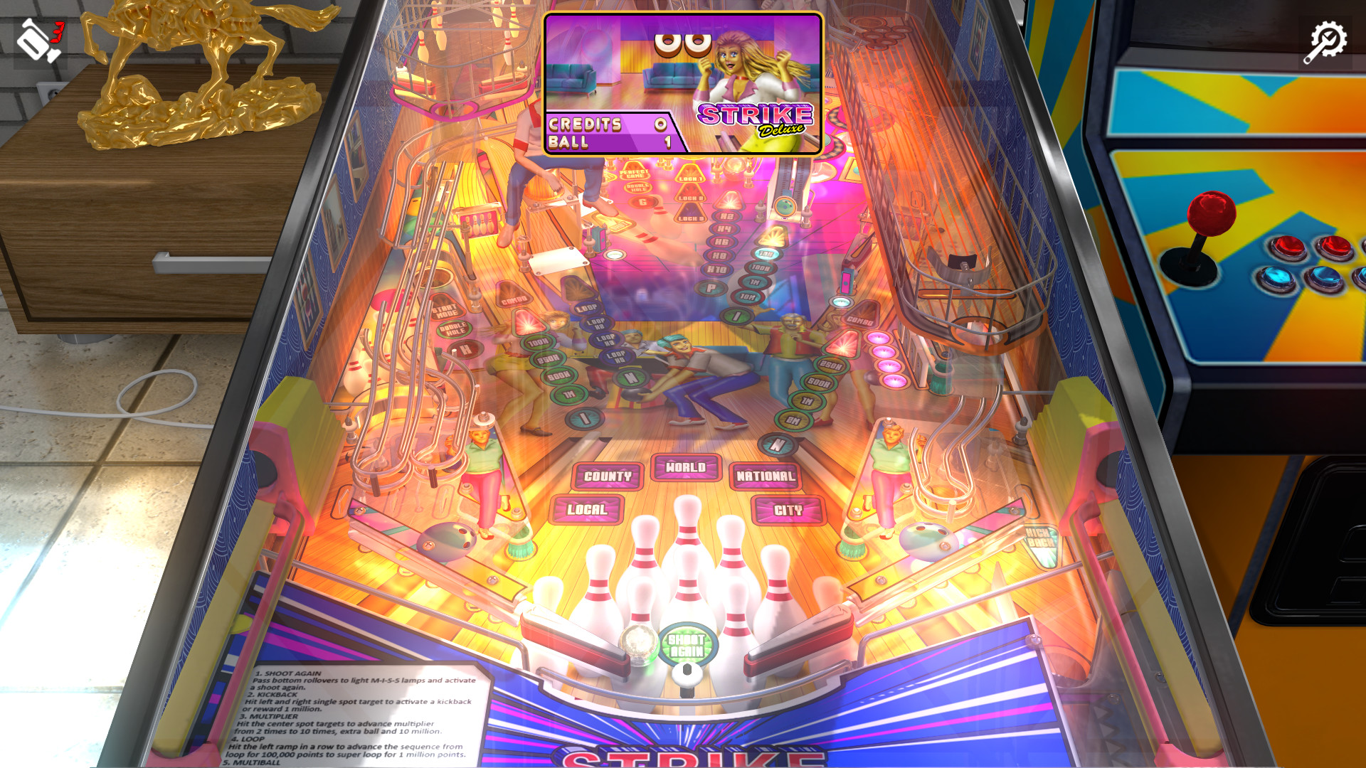 Zaccaria Pinball: Strike Deluxe Pinball Table