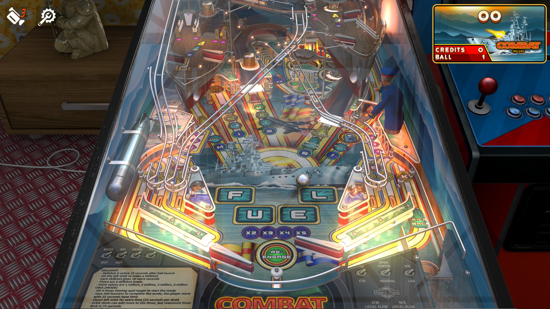 Zaccaria Pinball: Combat Deluxe Pinball Table