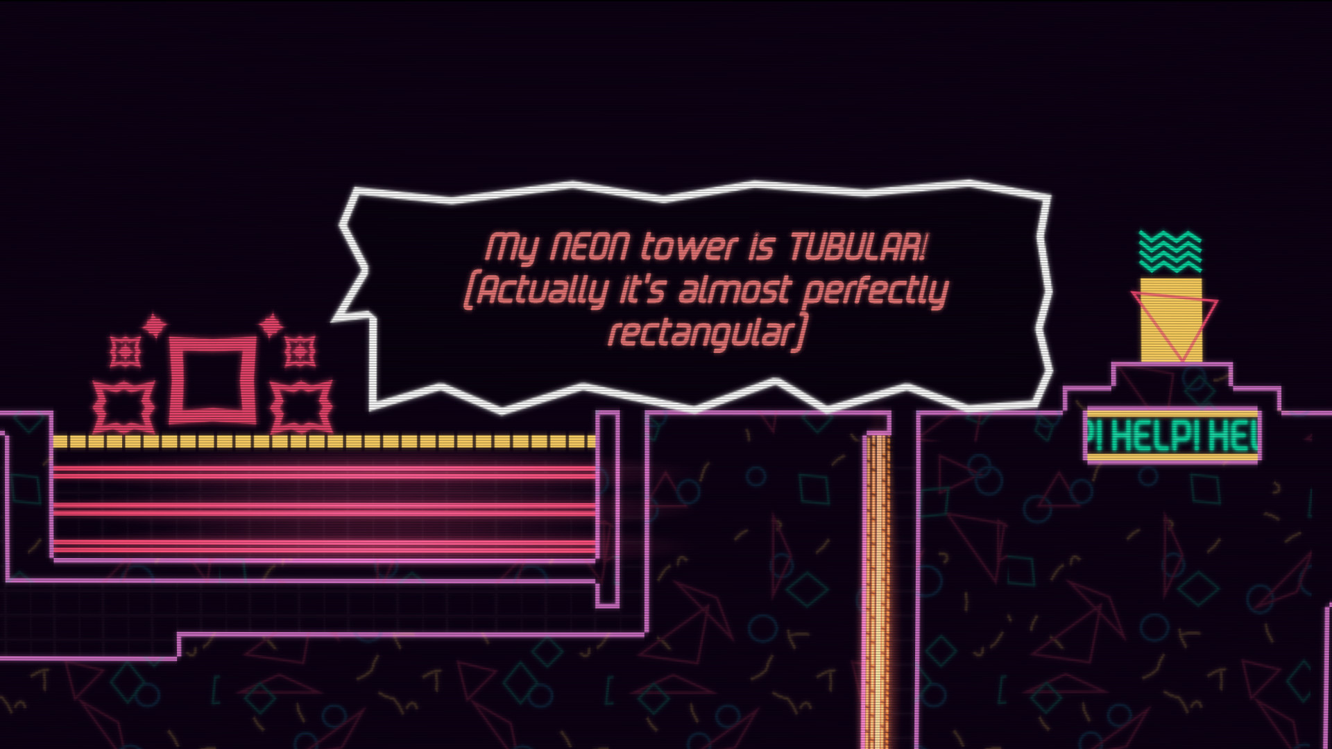 Big Neon Tower vs. Tiny Square