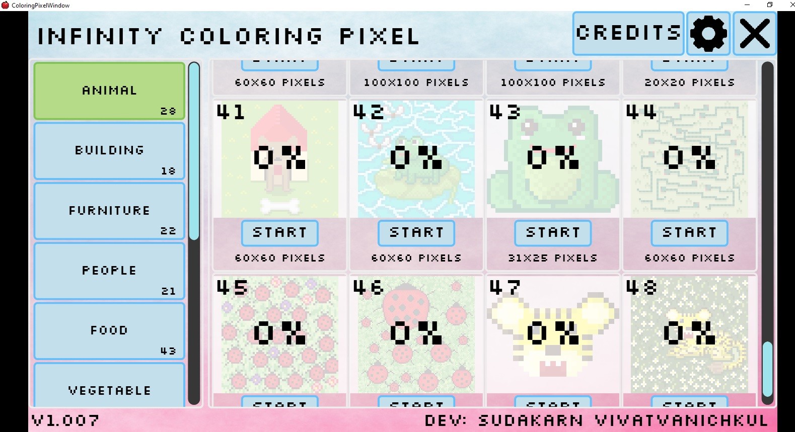 Infinity Coloring Pixel