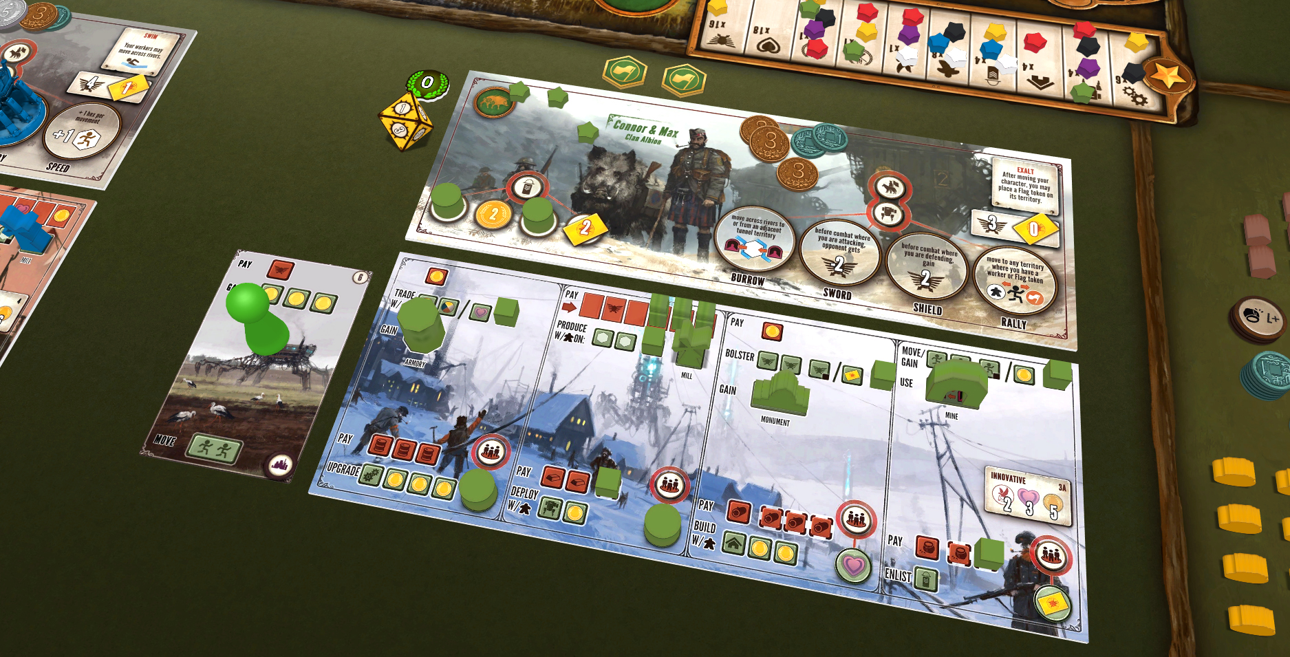 Tabletopia: Scythe – The Wind Gambit + Invaders from Afar